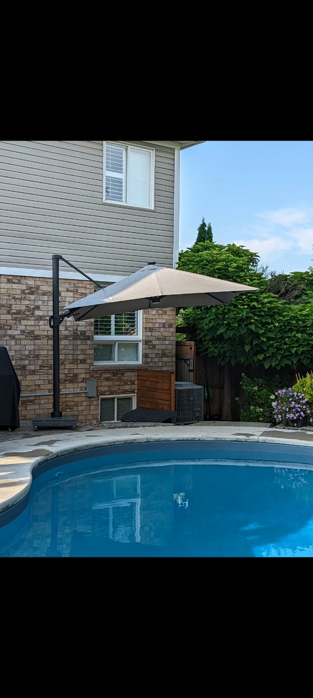 Stellar 10' Square Tilt Top Parasol  with Solar Lights