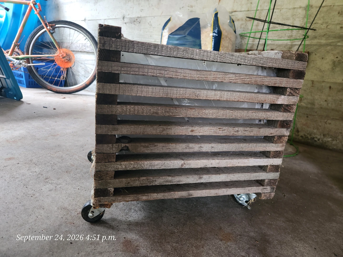 Rolling Wooden Crate Planter - photo 2