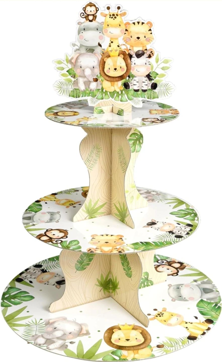 Jungle Animal Themed 3-Tier Cupcake Stand - photo 2