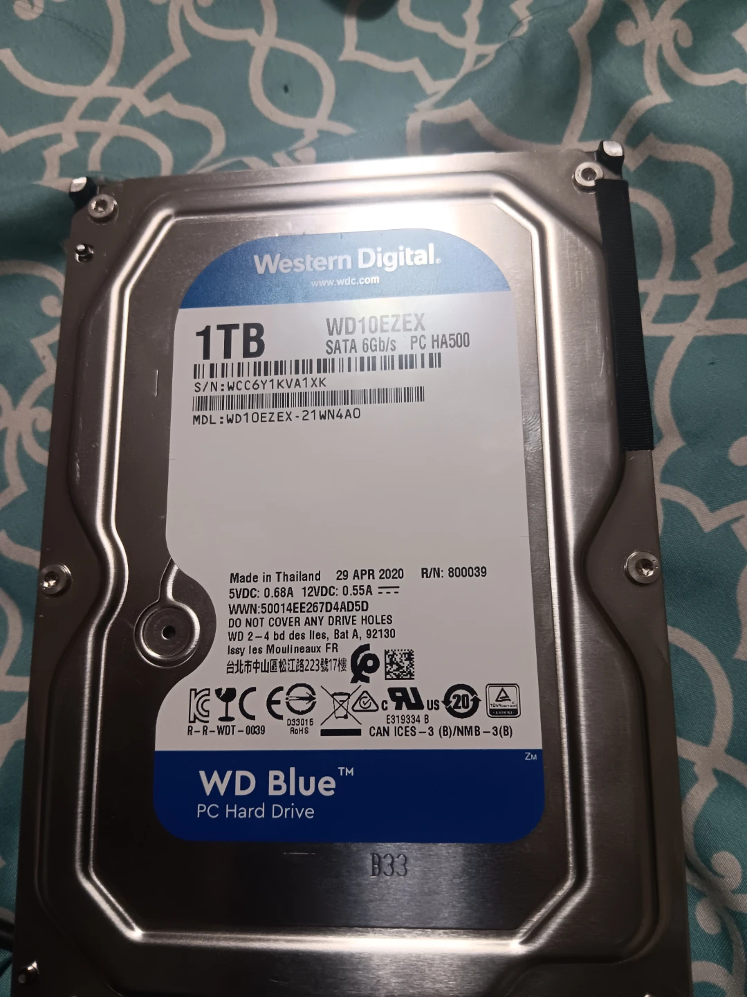 Western Digital Blue 1TB Hard Drive