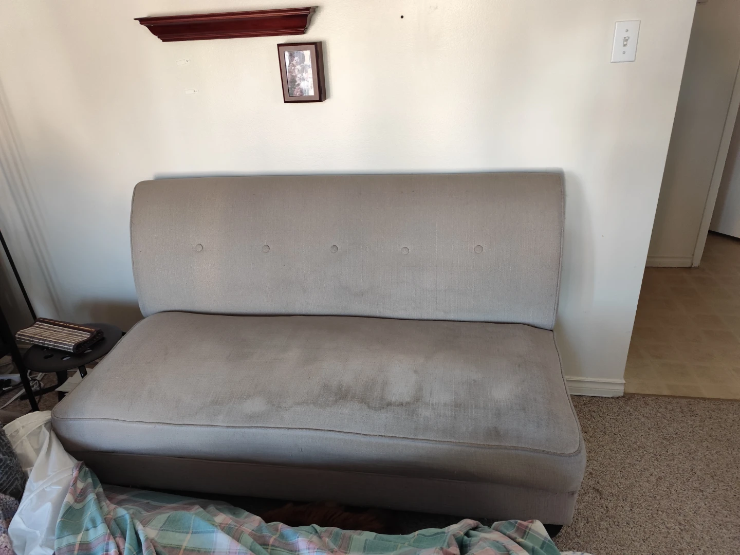 Beige Upholstered Settee