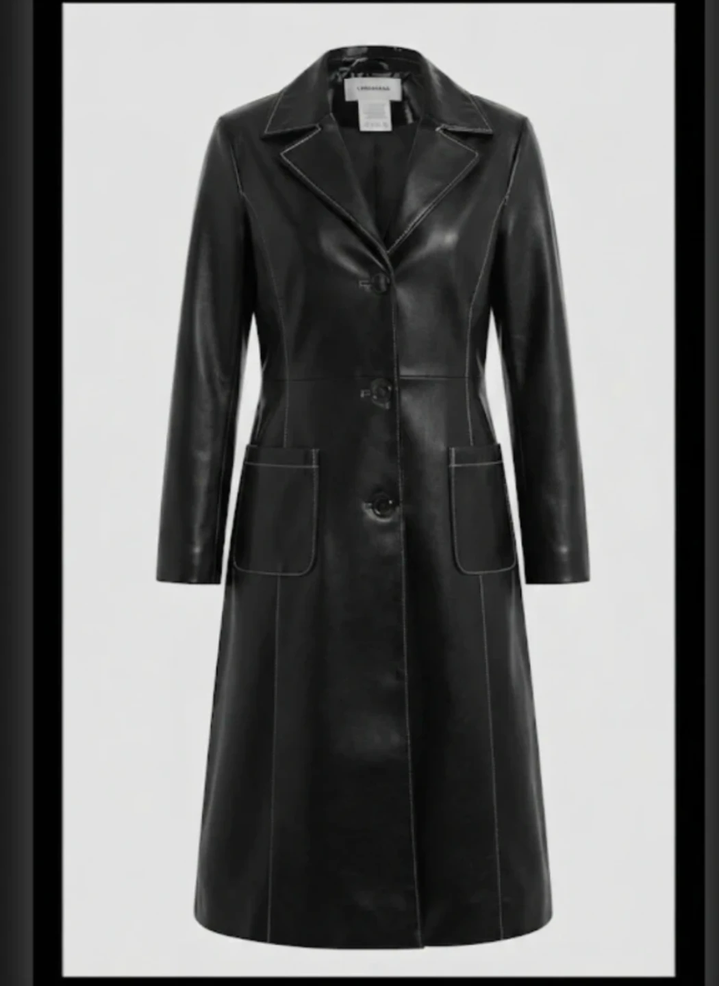 Black Faux Leather trench Coat size XL - photo 3