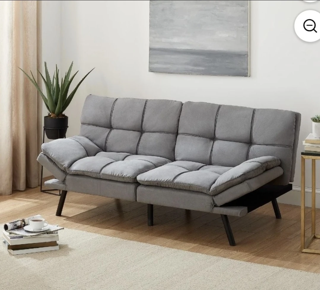Grey Futon Sofa Bed - photo 5