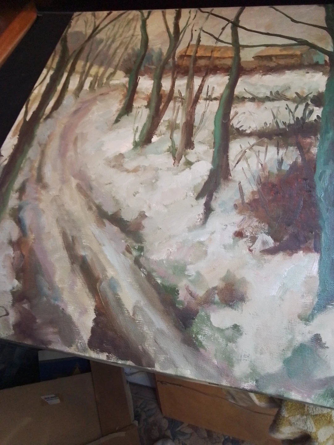 Original René-Jean Richard Winter Landscape Oil - photo 5