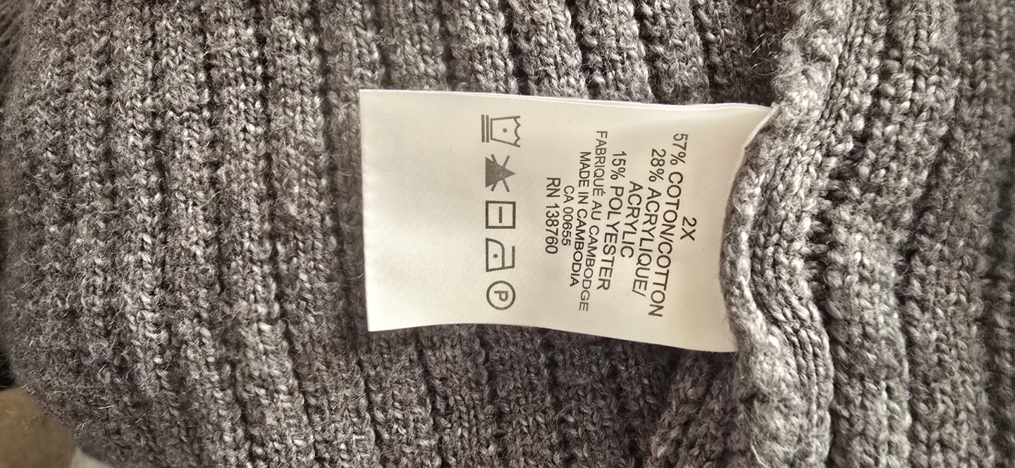 Grey Ribbed Knit Hooded Cardigan 2x - photo 3