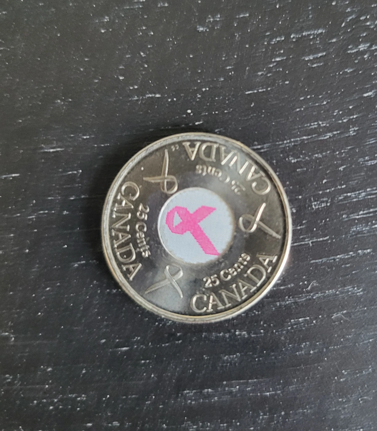 2005 Canada 25 Cent Coin - Pink Ribbon