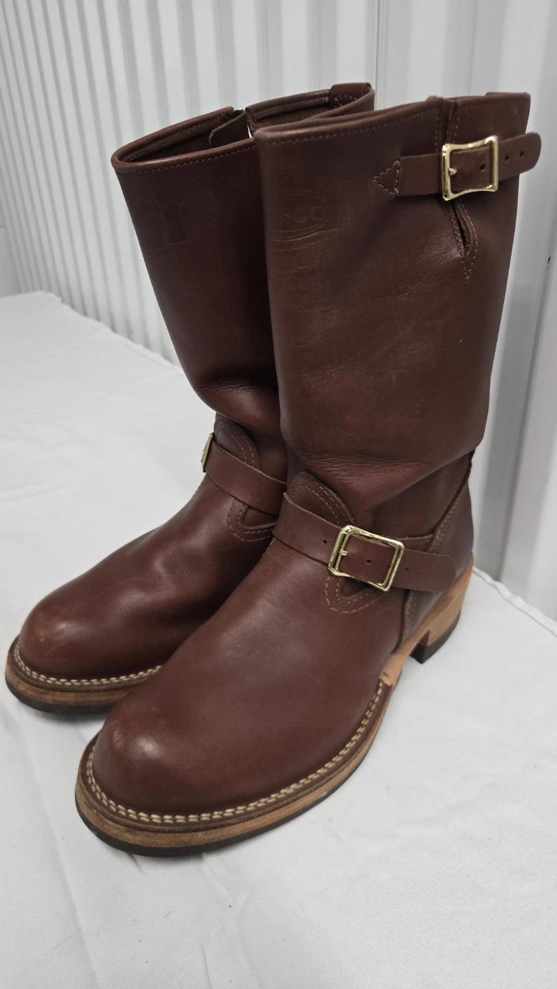 WESCO Boots Stock Boss Engineer Vibram Sole Leather Brown  S.10