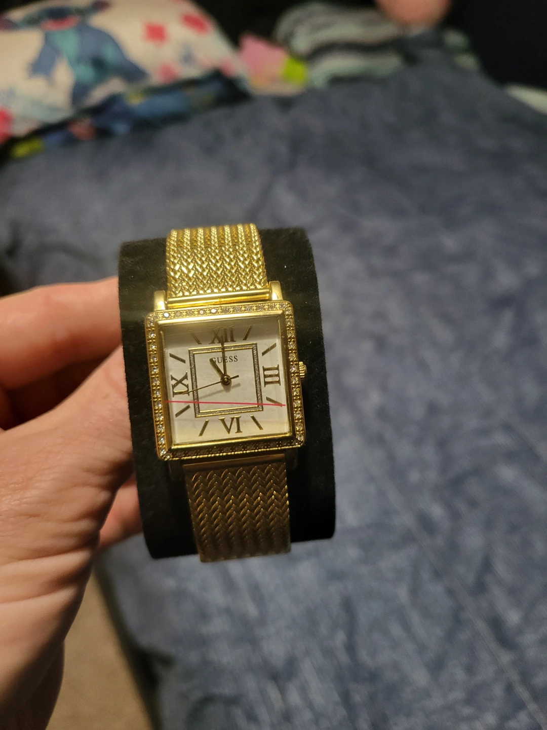 Gold Guess Watch with Rhinestones