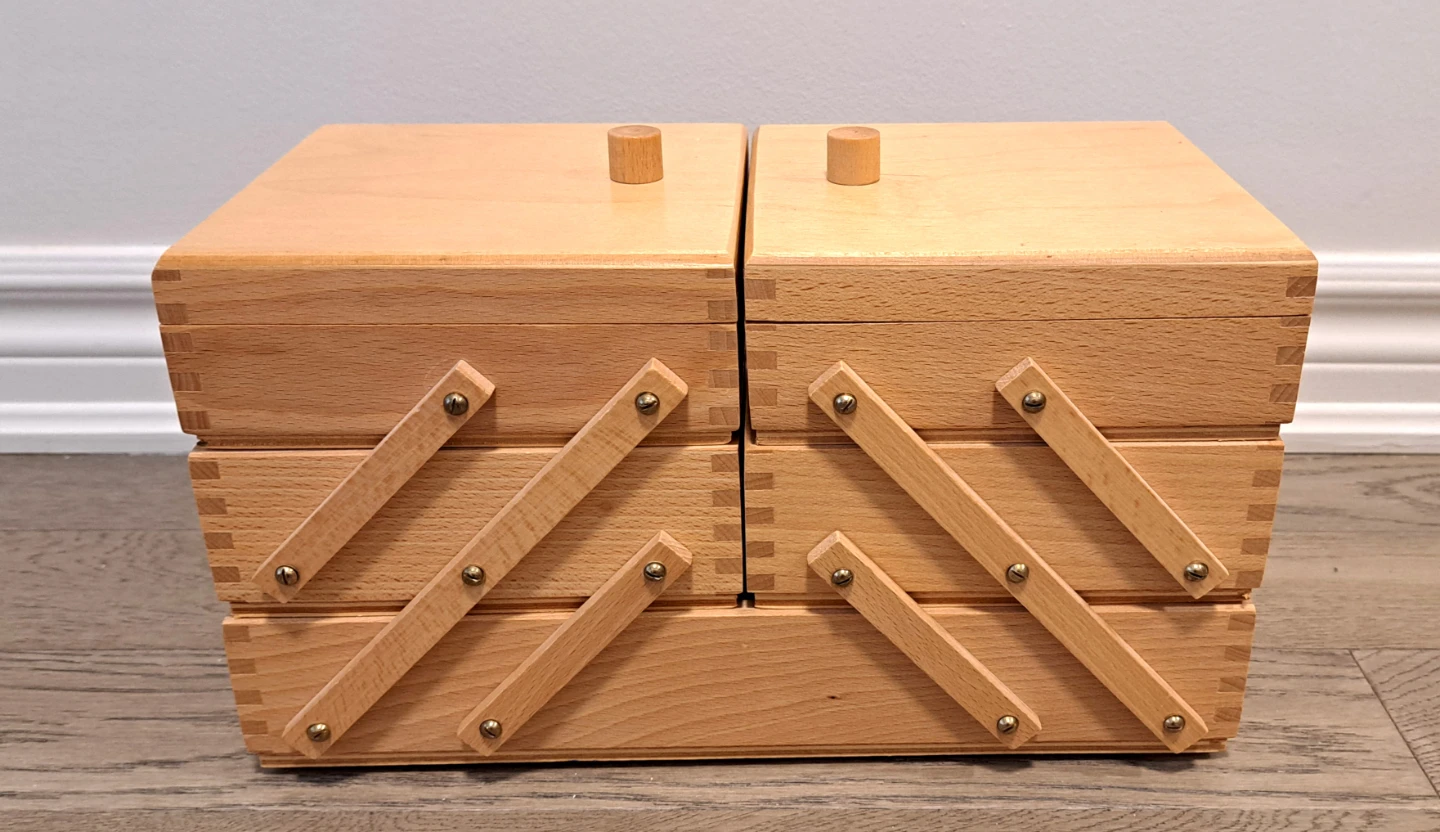 Wooden Sewing Box Organizer