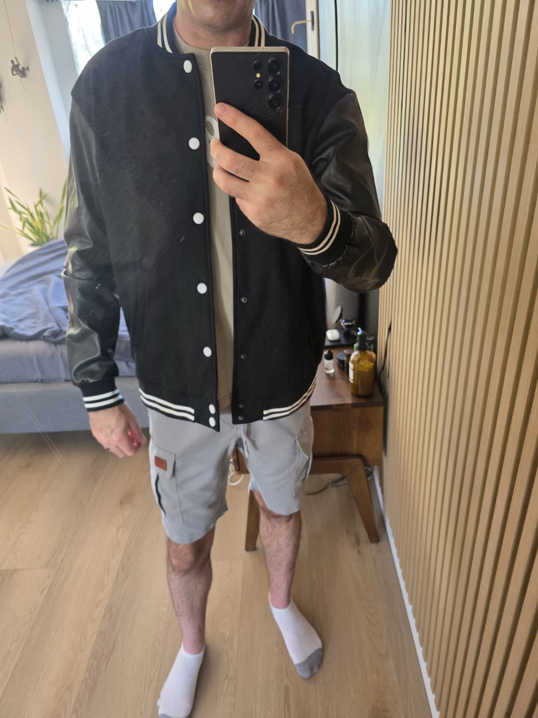 COOFANDY Varsity Jacket Black