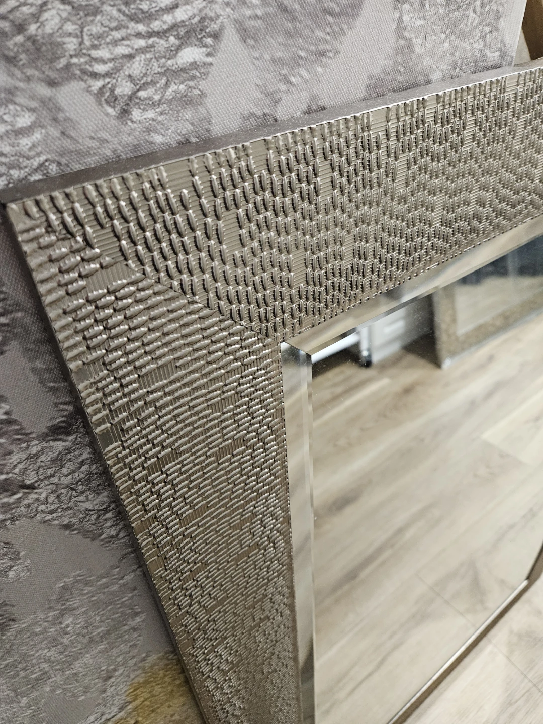 Large Metallic Textured Wall Mirror - photo 2