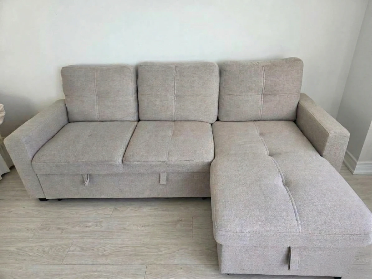 Light Grey Sectional Sofa Bed with Storage - photo 2