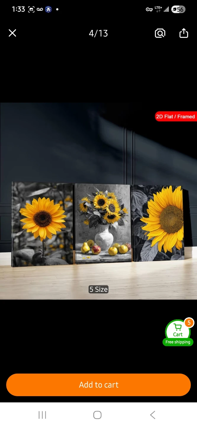NEW Sunflower Framed Canvas Art Set (3 Pieces) 🌻 - photo 2