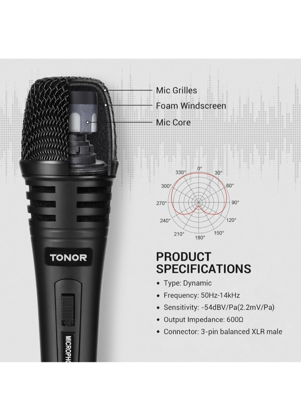 Dynamic Microphone with 5m Cable - photo 3