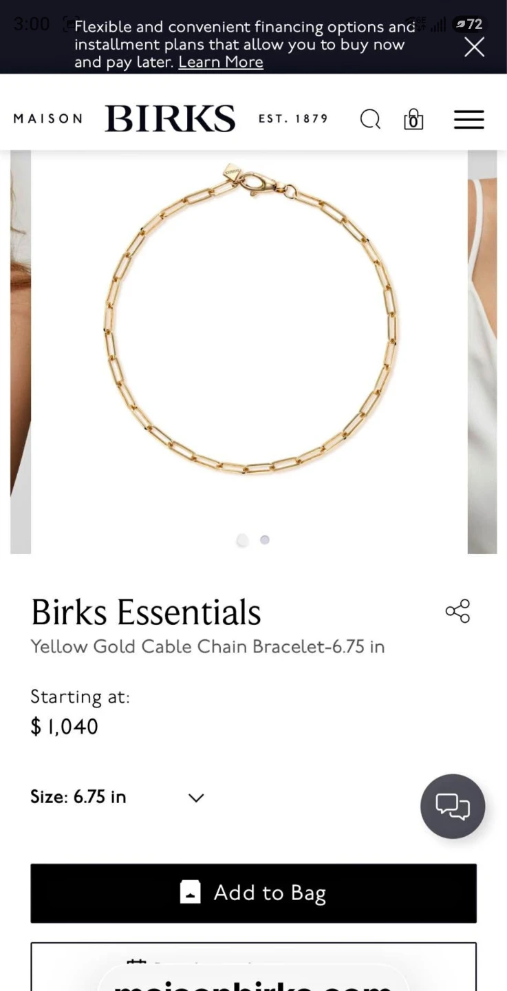 Maison Birks Essentials paperclip  Bracelet 18kt white gold