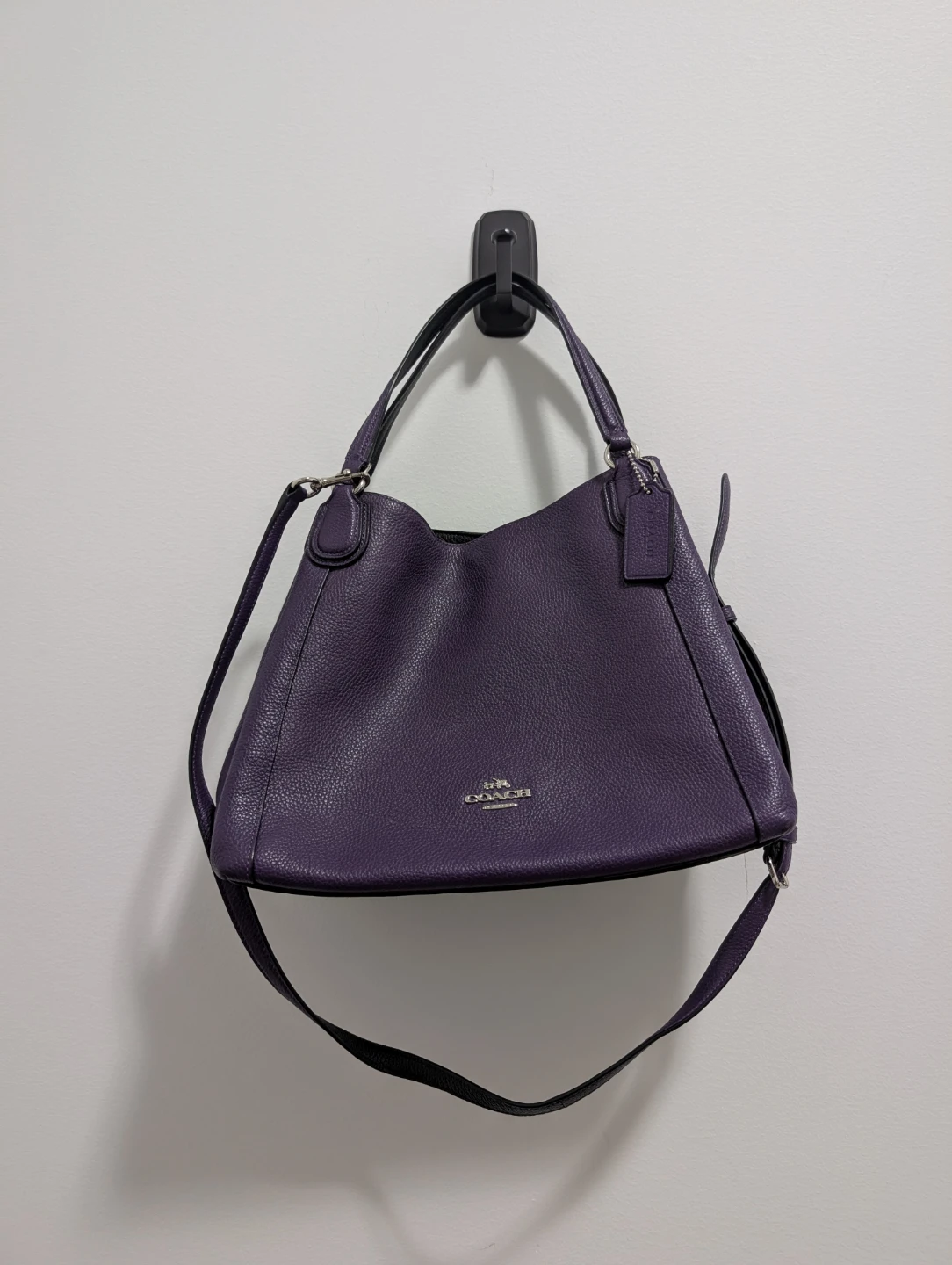 Coach Purple Pebble Leather Handbag - photo 2