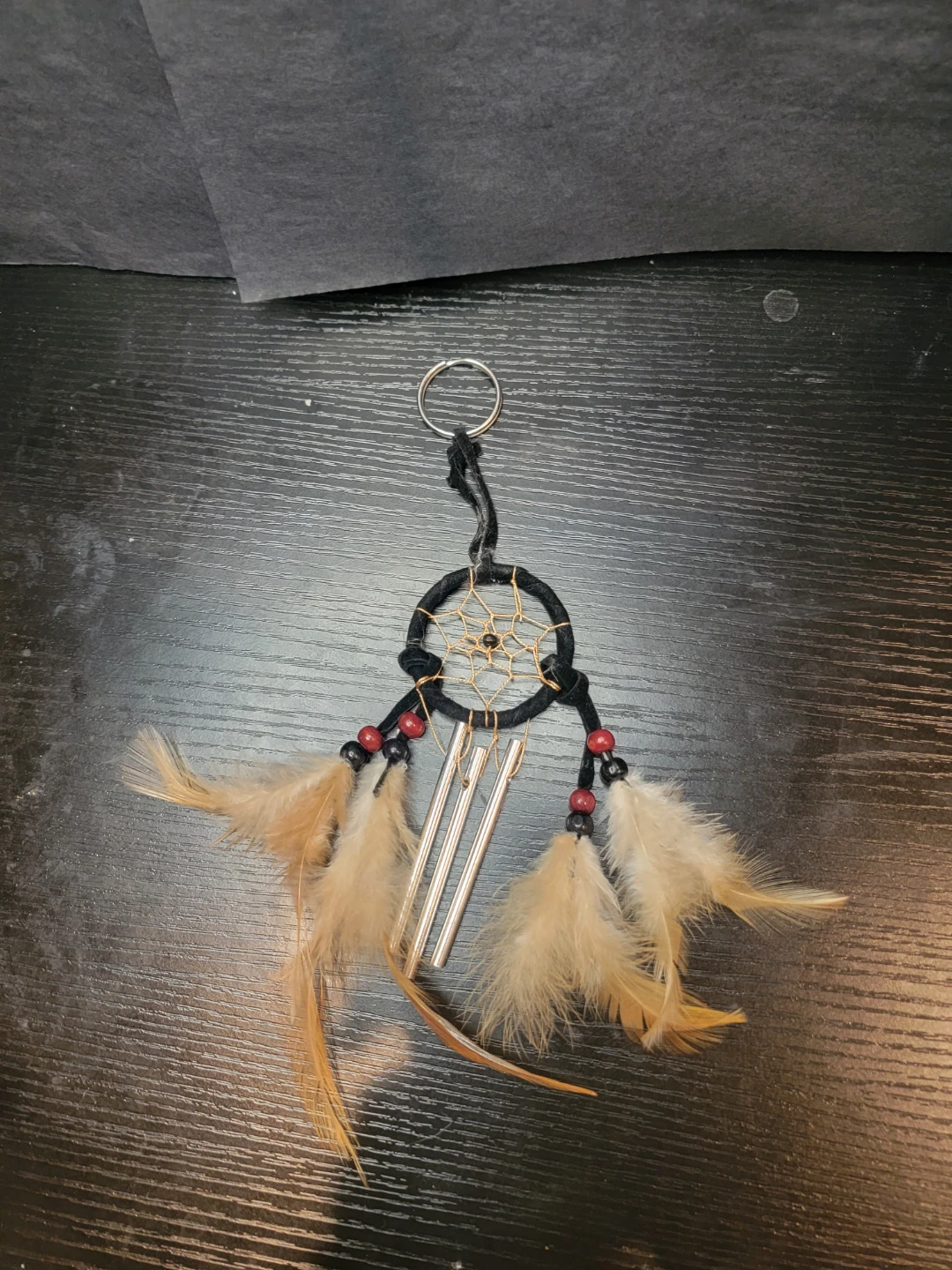 Small Dreamcatcher Keychain with Metal Chimes