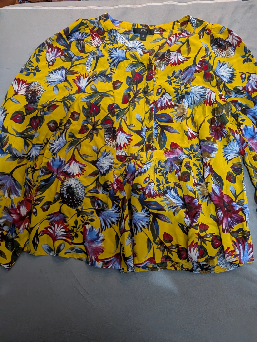 J.Crew Women's Floral Long Sleeve Blouse Size M