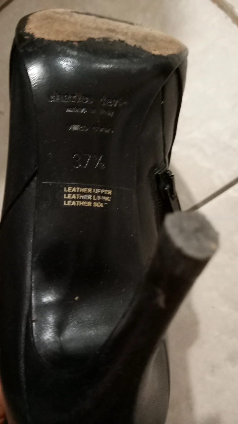 🏈Charles David Black Leather Heeled Boots - photo 3