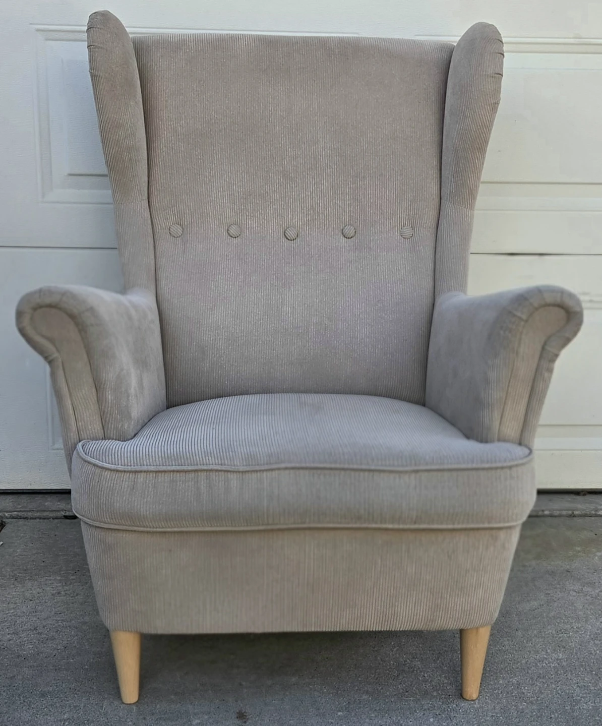 IKEA STRANDMON Wingback Chair. Beige Corduroy. From Showhome! - photo 4