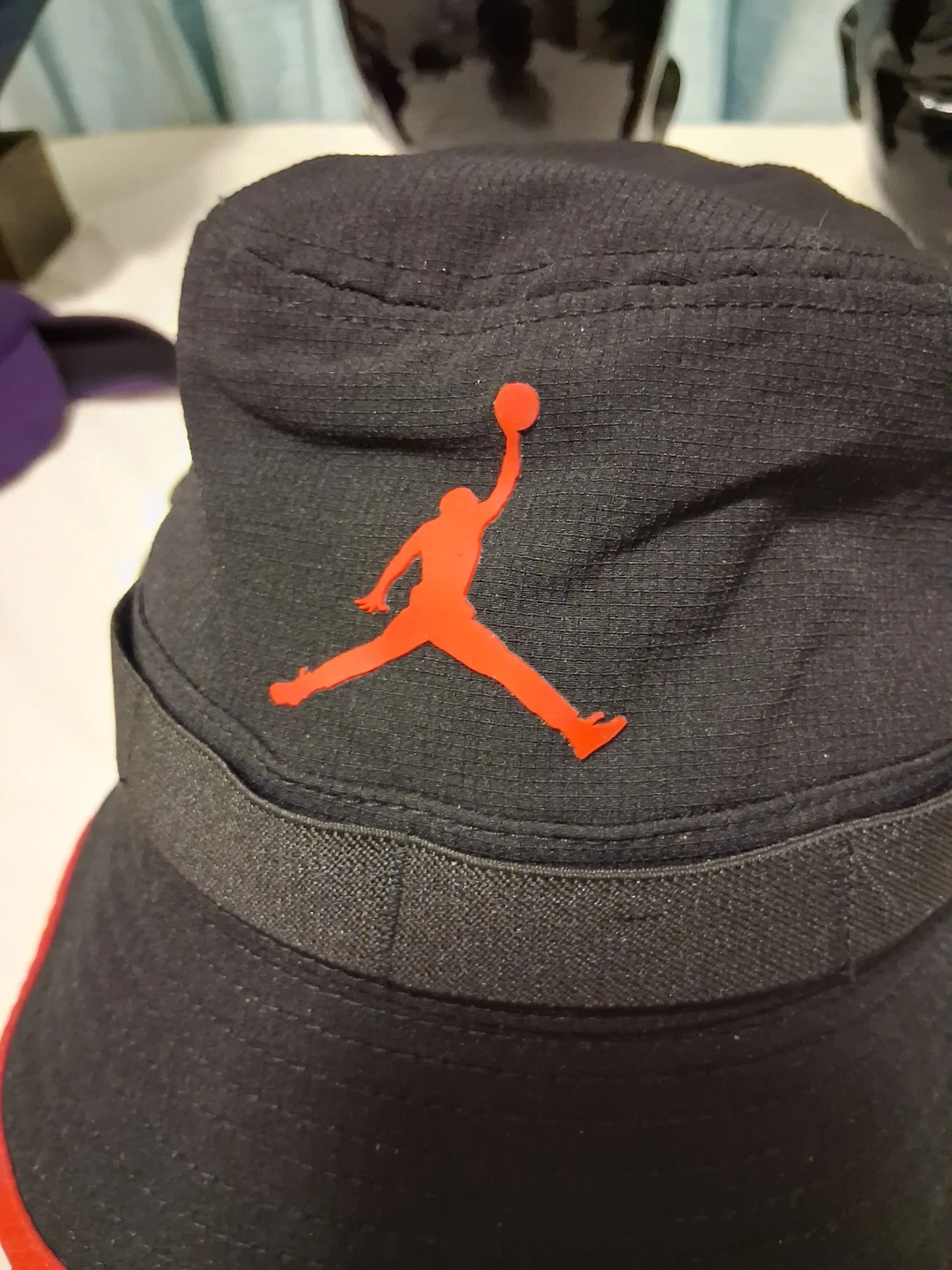 Youth Jordan Bucket Hat Black Red Jumpman Logo - photo 3