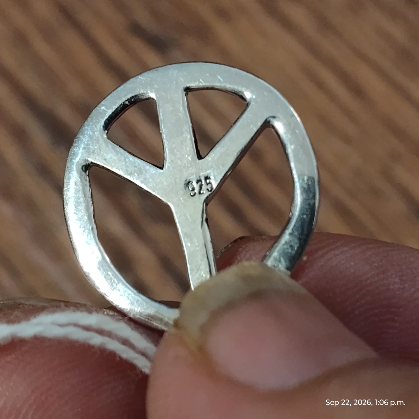 Sterling Silver Peace Sign Pendant - photo 2