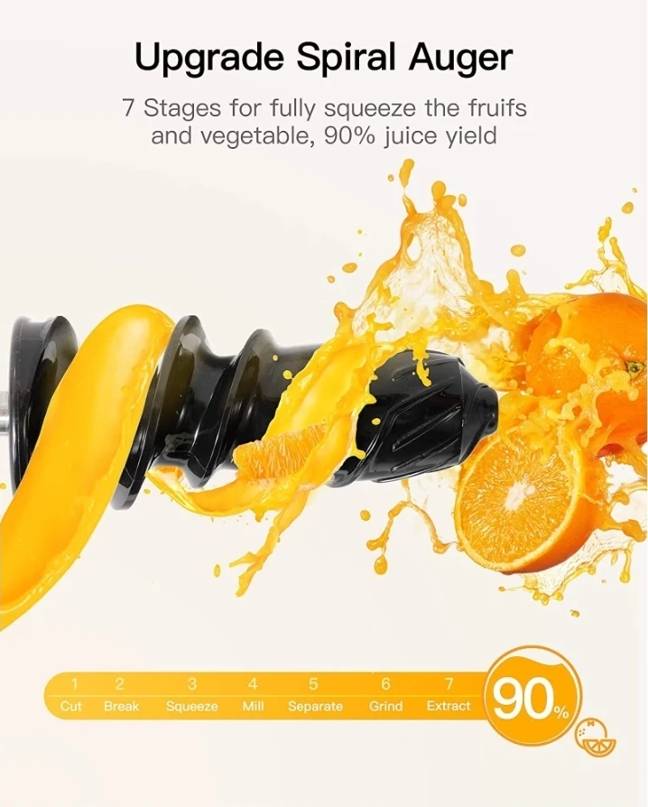 NEW!Juicer, 2 Speed & Reverse, BPA-Free Cold Press,Quiet Motor - photo 3