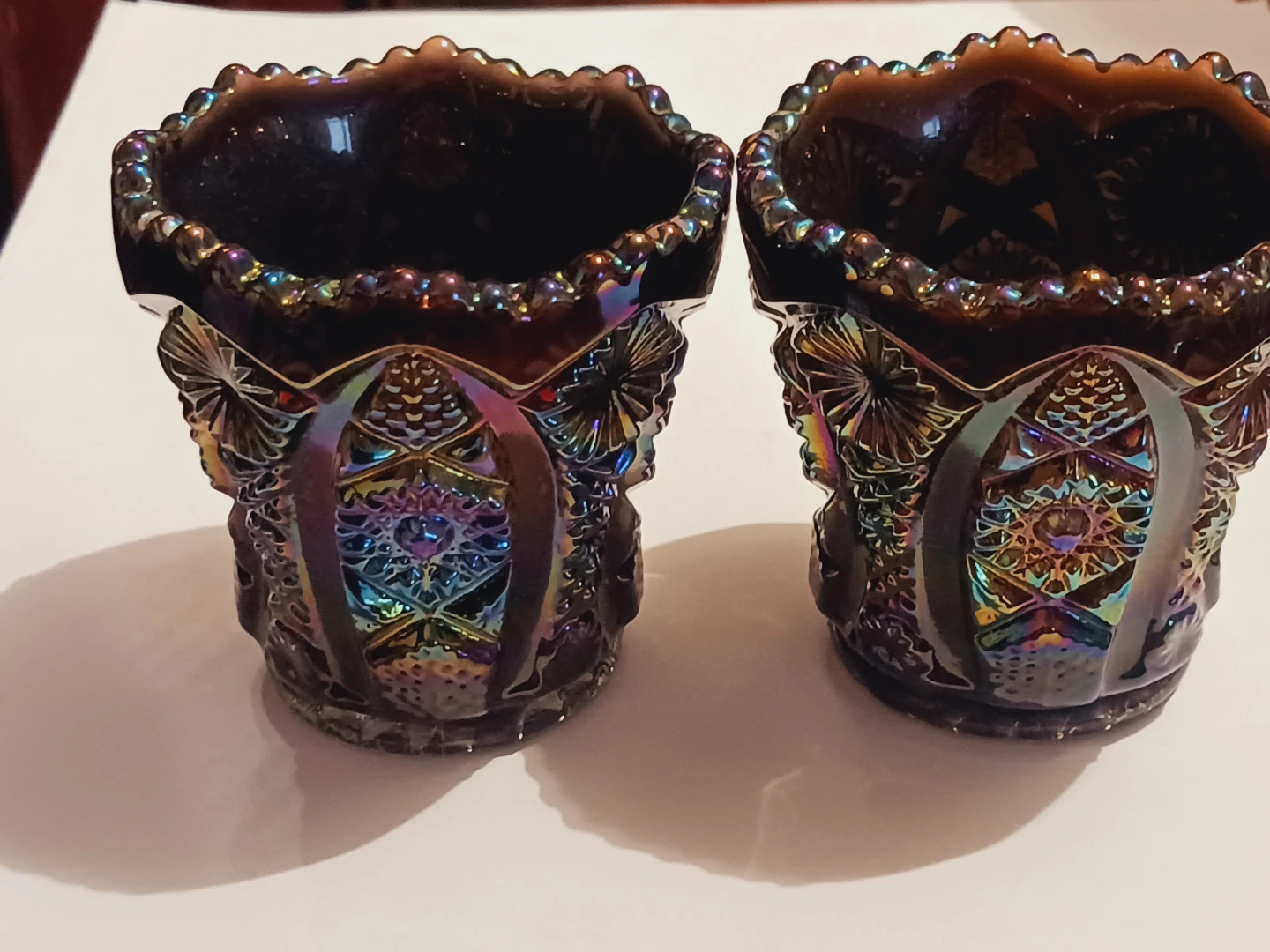 Set of 2 Imperial Amethyst Iridescent Carnival Shot glasses - photo 3