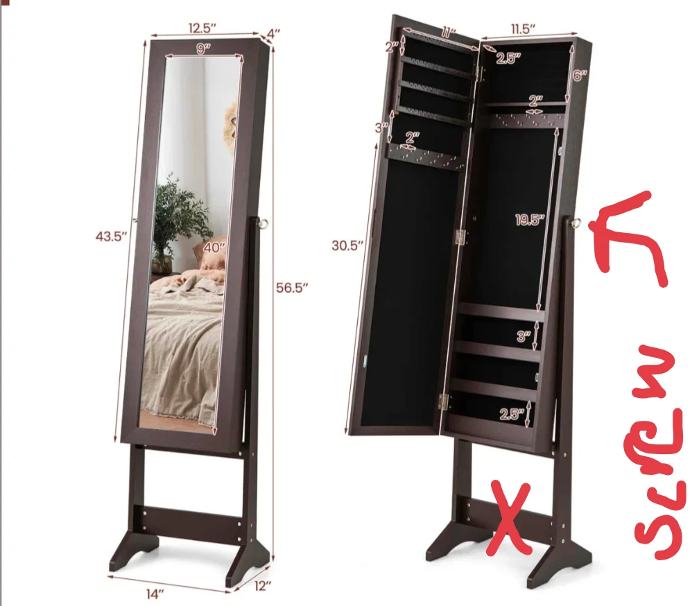 Swivel Vanity storage mirror with stand - photo 2