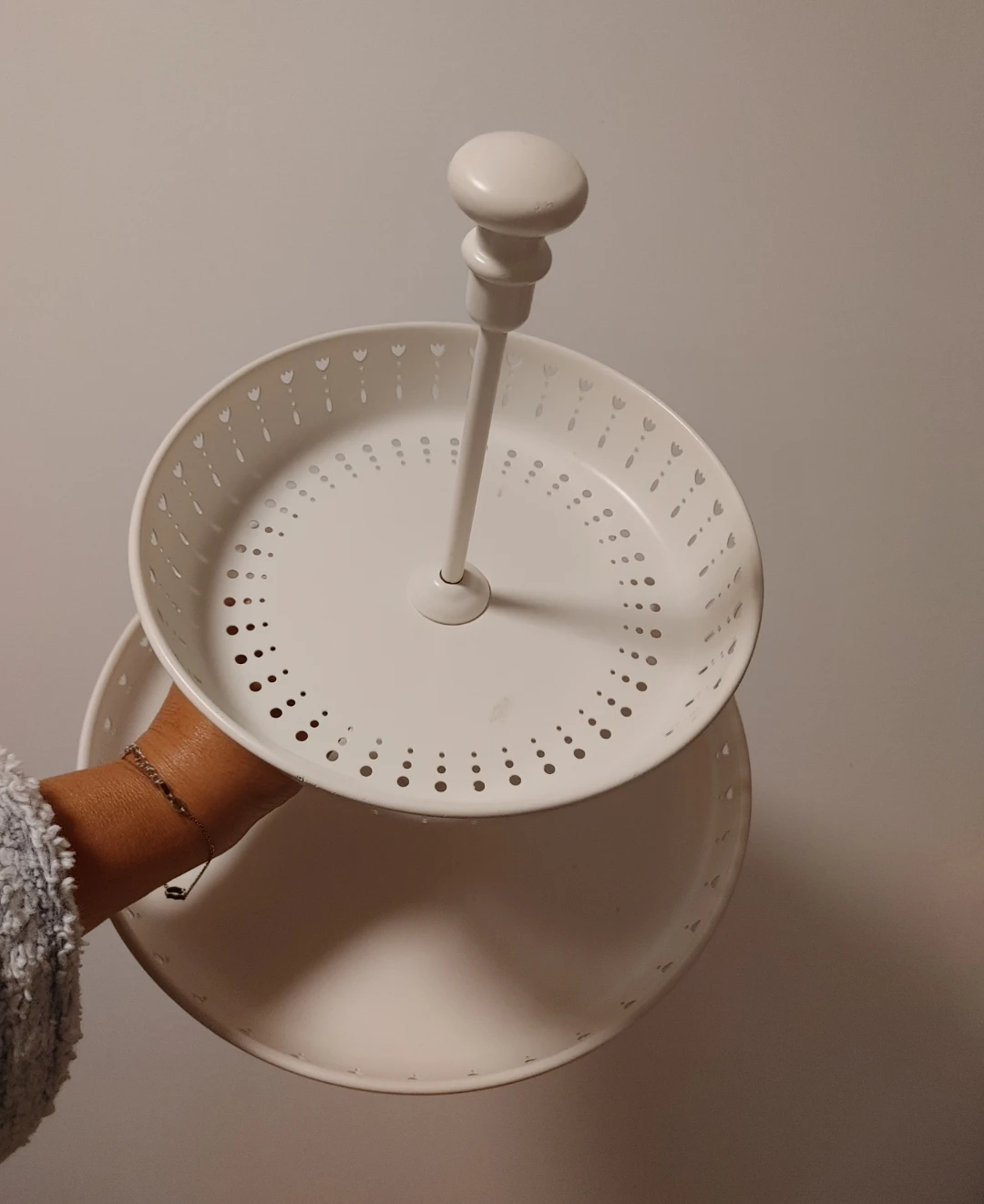 Two-Tier White Metal Serving Stand - photo 5