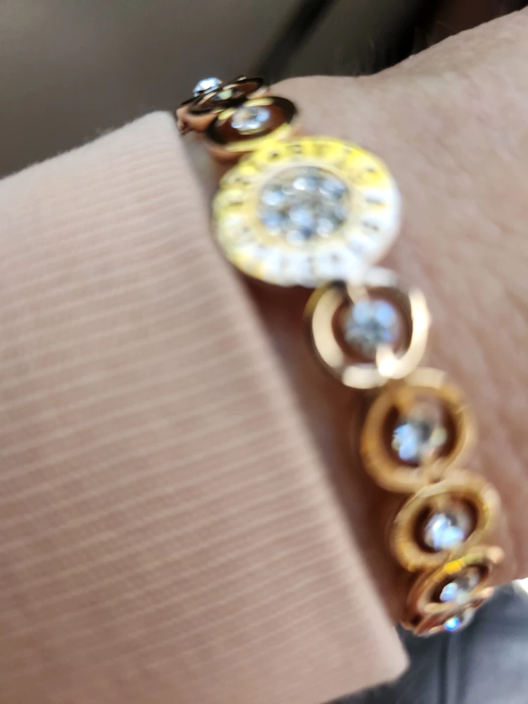 Rose Gold Copper Bracelet with Crystals - photo 3