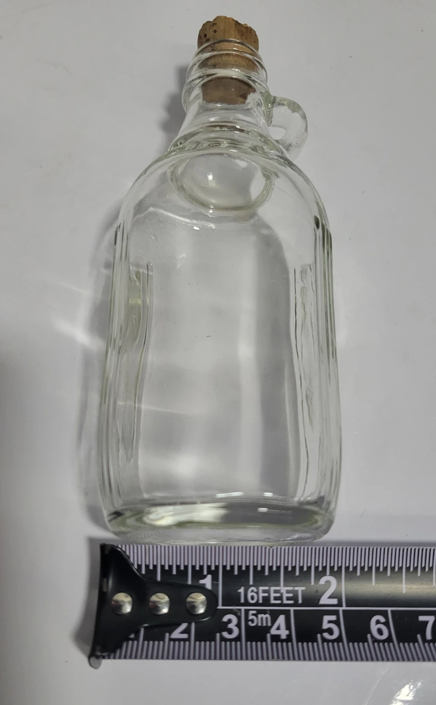 Small Clear Glass Bottle with Cork Stopper - photo 3
