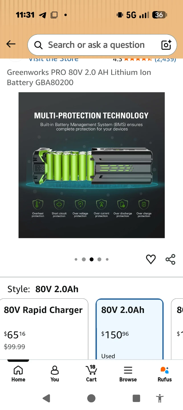 Greenworks PRO 80V 2.0Ah Lithium Ion Battery - photo 4