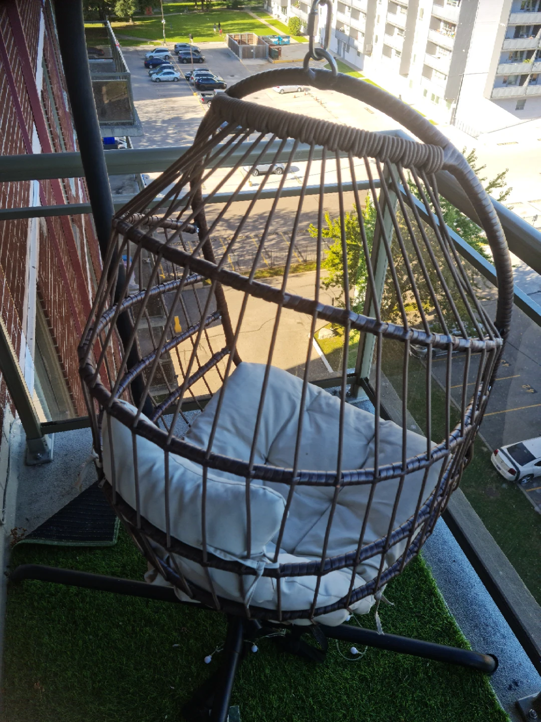 Wicker Egg Hanging Chair with Cushion - photo 2