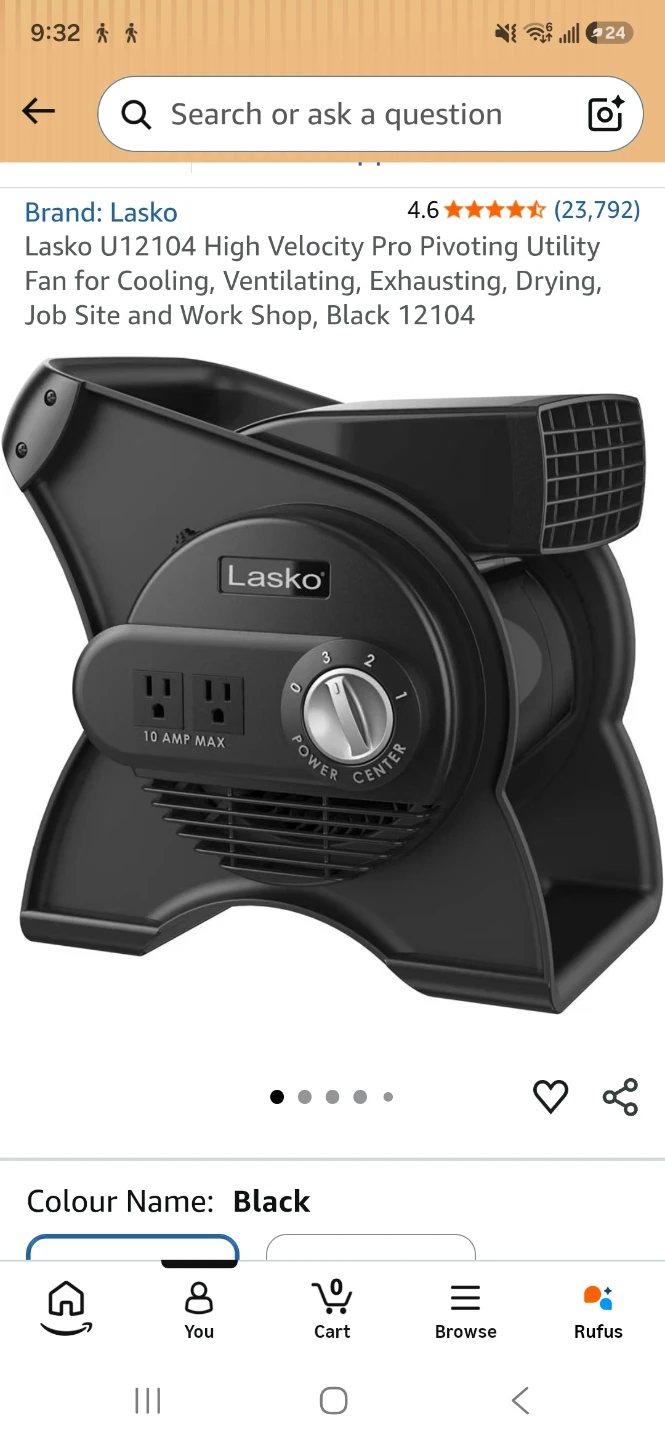 Lasko U12104 High Velocity Pro Utility Fan