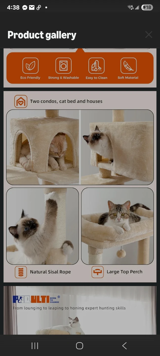 Cat Tree for Large Cats with Large Top Perch New - photo 4