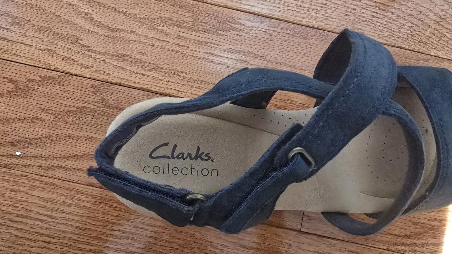 Clarks Collection Navy Wedge Sandals size 10 🏈 - photo 4