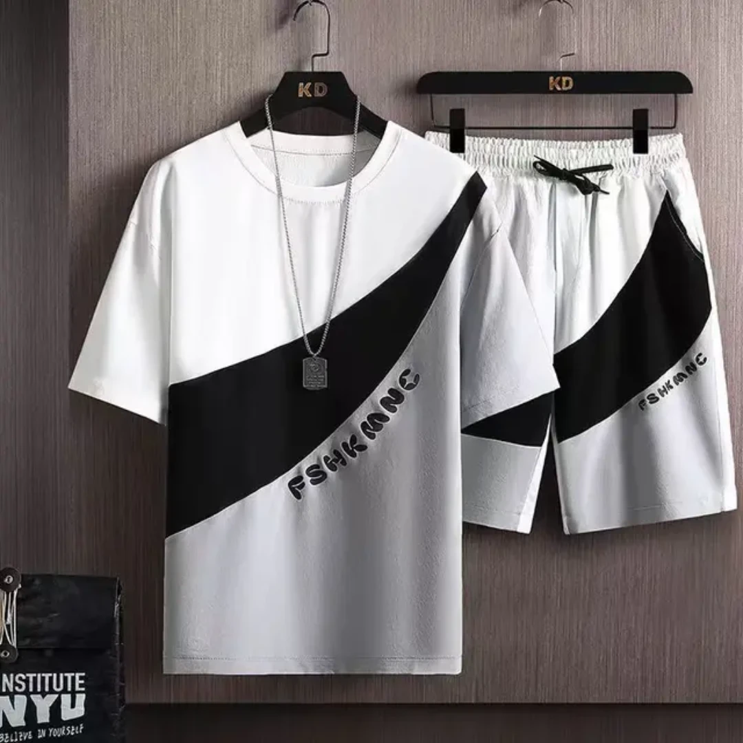 FSHKMNC Men's Short Sleeve T-Shirt and Shorts Set - photo 2