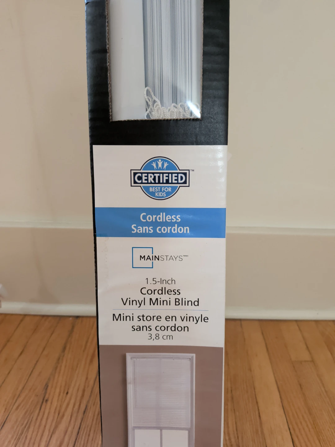 Mainstays Cordless Vinyl Mini Blind