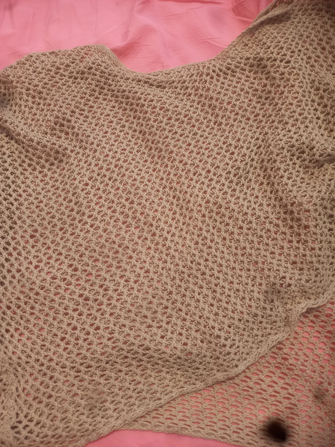 Beige Crochet Knit Cover-up