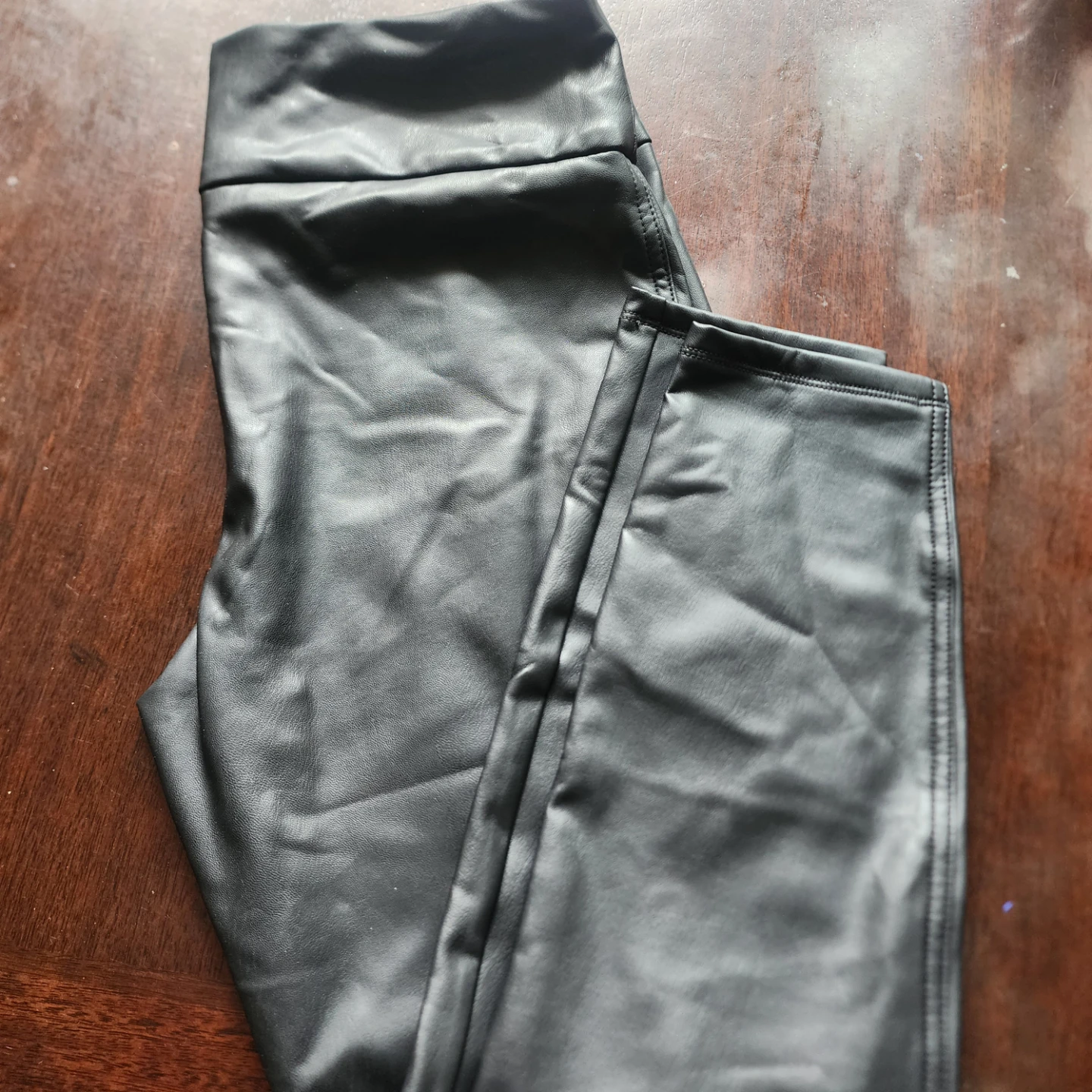Reitmans Black Faux Leather Leggings Size 12 Petite