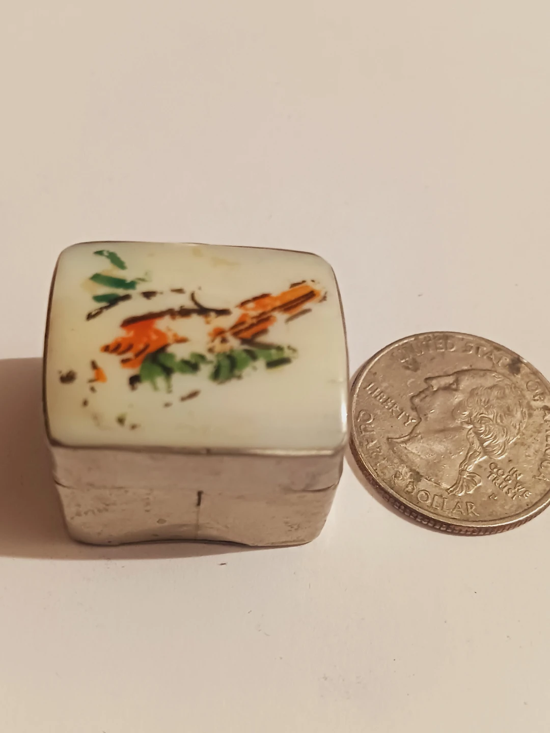 Sterling Silver Enamel Miniature Trinket Box - photo 2