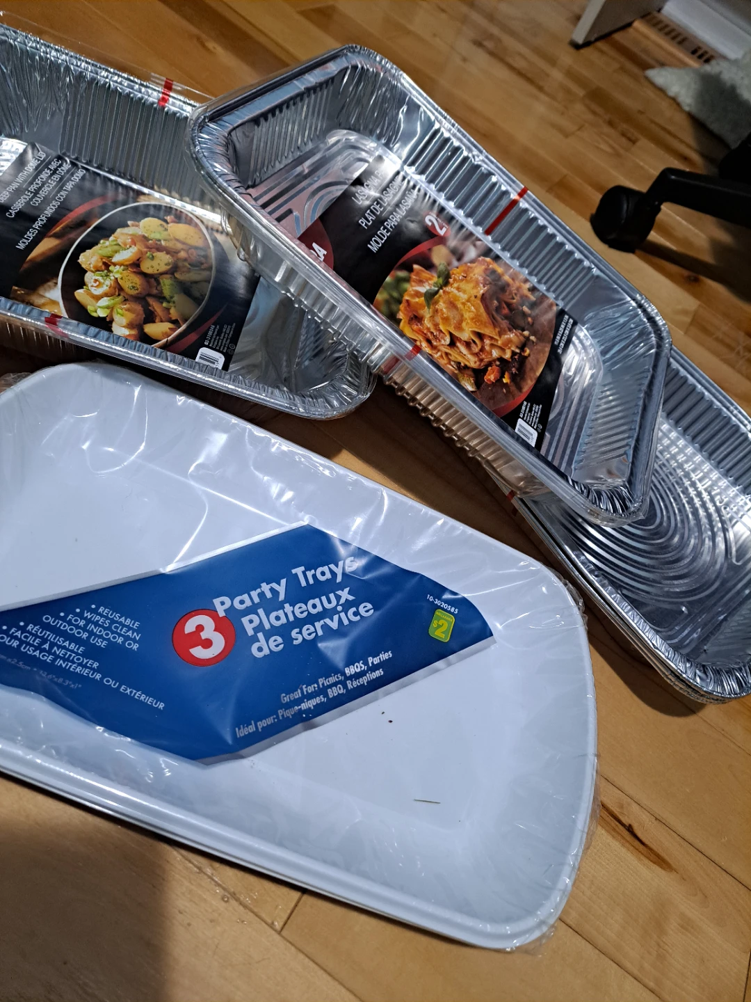 cooking and reusable trays