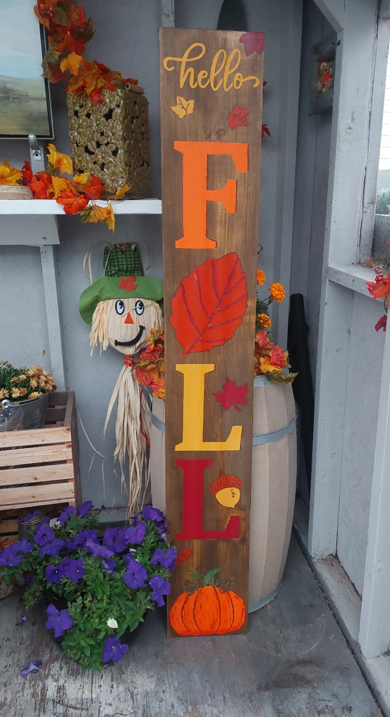 Wooden Fall Porch Sign