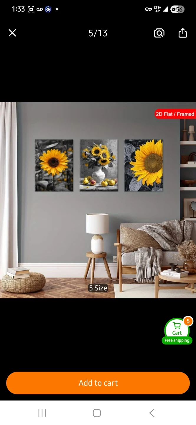 NEW Sunflower Framed Canvas Art Set (3 Pieces) 🌻 - photo 3