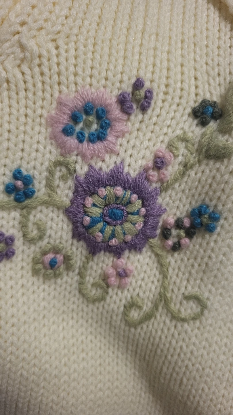 Handmade Floral Embroidered Cardigan
