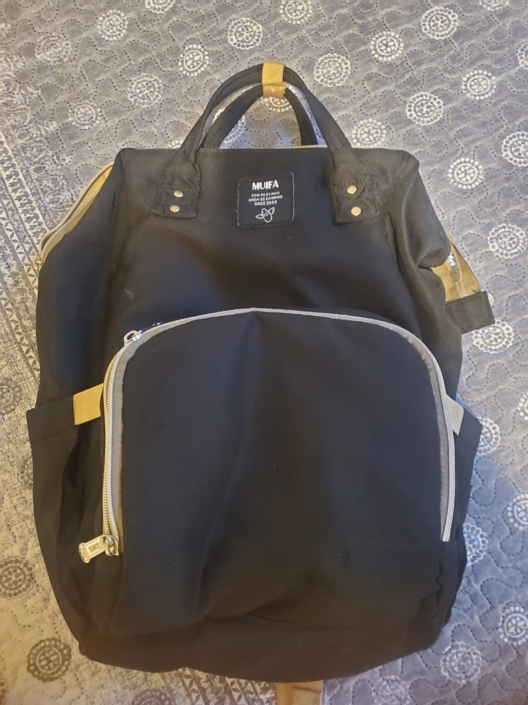 Muifa Black Diaper Backpack