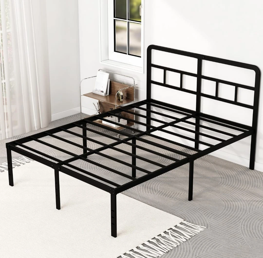 Black Metal Queen Bed Frame - photo 4