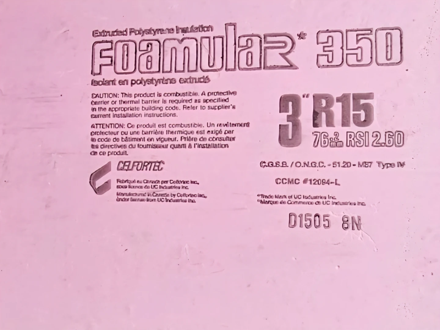 2'×4'×3" Celfortec Foamular 350 Insulation Boards