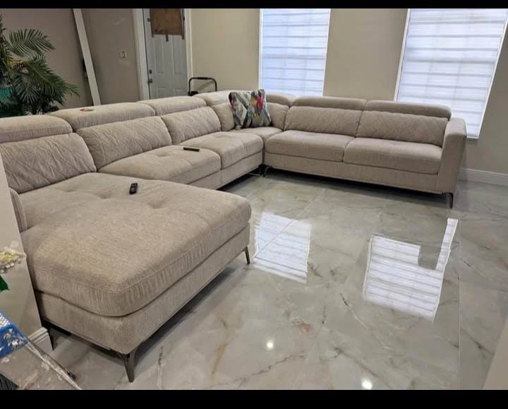 Large Beige Sectional Sofa- Delivery available
